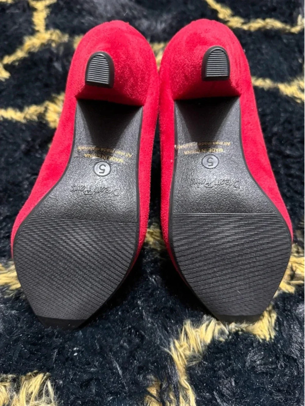 Women's Red Dream Pairs Red Suede Ankle Boots With Zipper Size 5